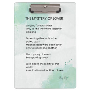 The Mystery Of Lovers - Love Poem Clipboard