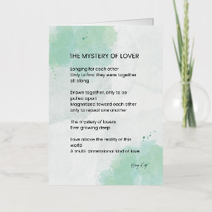 The Mystery Of Lovers - Love Poem Foil Greeting Card