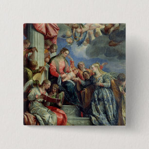The Mystic Marriage of St. Catherine 15 Cm Square Badge