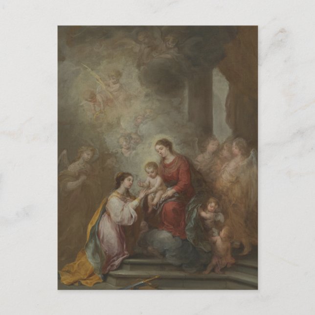 The Mystic Marriage of St. Catherine by Murillo Postcard (Front)