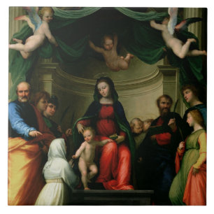 The Mystic Marriage of St. Catherine of Siena with Ceramic Tile
