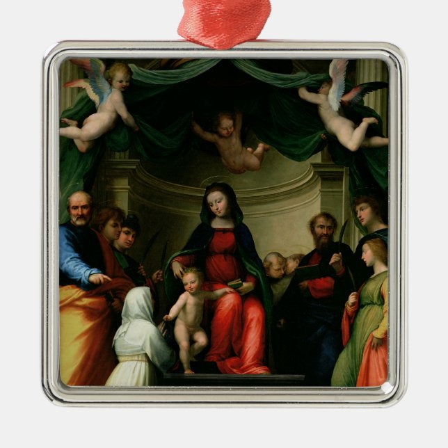 The Mystic Marriage of St. Catherine of Siena with Metal Ornament (Front)