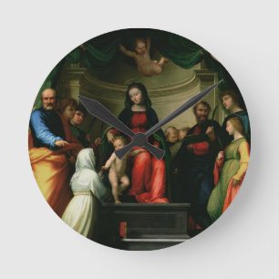 The Mystic Marriage of St. Catherine of Siena with Round Clock