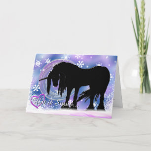 The Mystical Black Unicorn (Let It Snow) Holiday Card