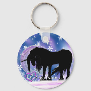 The Mystical Black Unicorn (Let It Snow) Key Ring