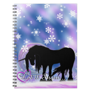 The Mystical Black Unicorn (Let It Snow) Notebook