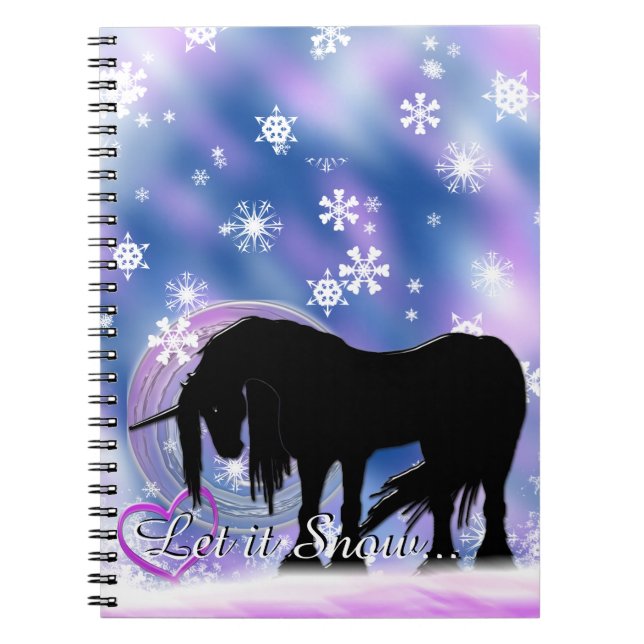 The Mystical Black Unicorn (Let It Snow) Notebook (Front)