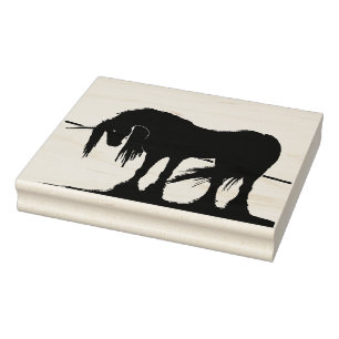 The Mystical Black Unicorn (Line) Rubber Stamp
