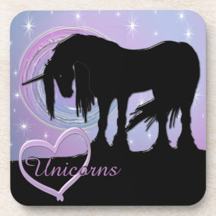 The Mystical Black Unicorn (Pastel Swirl) Coaster
