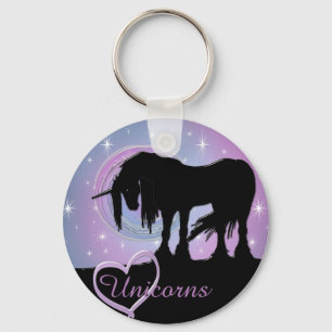 The Mystical Black Unicorn (Pastel Swirl) Key Ring
