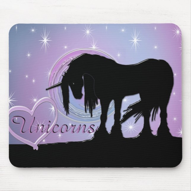 The Mystical Black Unicorn (Pastel Swirl) Mouse Pad (Front)