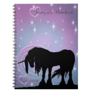 The Mystical Black Unicorn (Pastel Swirl) Notebook