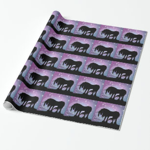 The Mystical Black Unicorn (Pastel Swirl) Wrapping Paper
