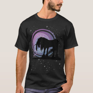 The Mystical Black Unicorn (Purple/Blue Swirl) T-Shirt
