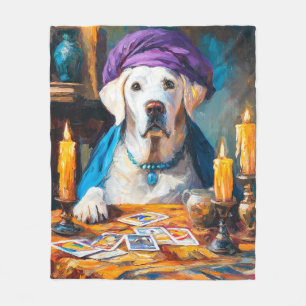 The Mystical Pooch Funny Fortuneteller Dog Fleece Blanket