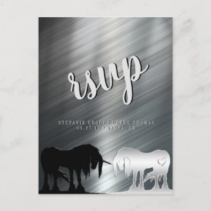 The Mystical Unicorn RSVP (metallic lines) Postcard