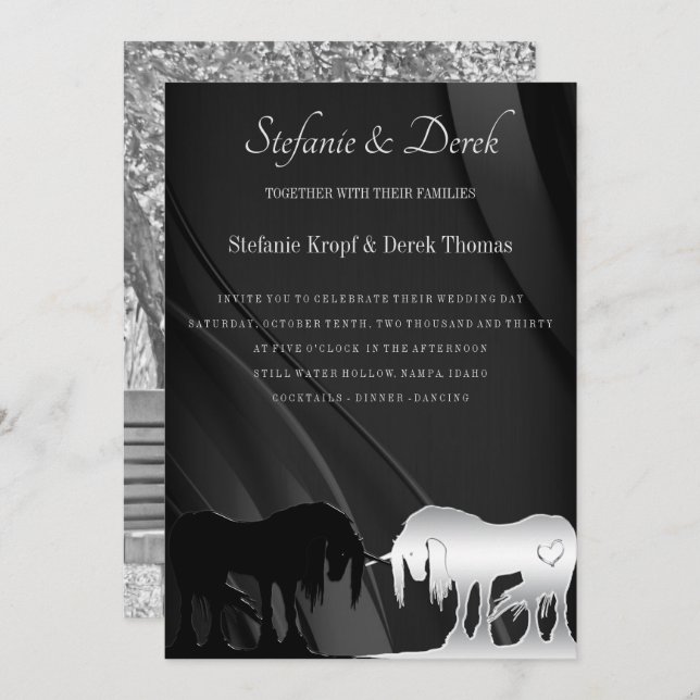 The Mystical Unicorn Wedding Invitation (Front/Back)