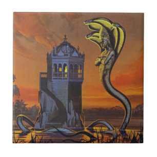 The Naga-King (colour litho) Ceramic Tile