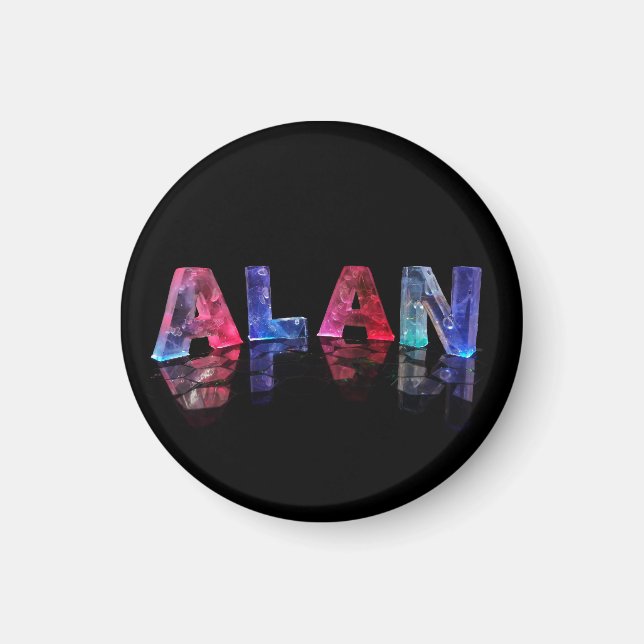 The Name Alan in Lights Magnet (Front)