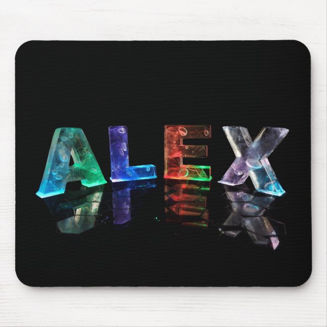 The Name Alex in Lights Mouse Pad (Front)