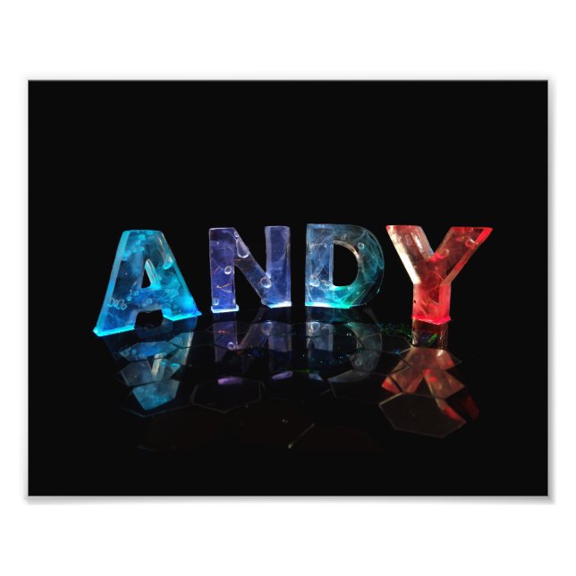 The Name Andy in Lights Photo Print (Front)