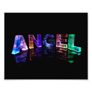 The Name Angel in 3D Lights Photo Print