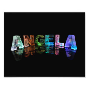 The Name Angela in Lights Photo Print