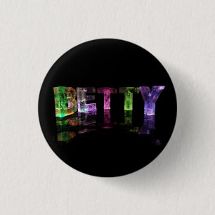 The Name Betty in 3D Lights 3 Cm Round Badge