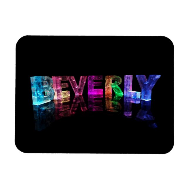 The Name Beverly in 3D Lights Magnet (Horizontal)