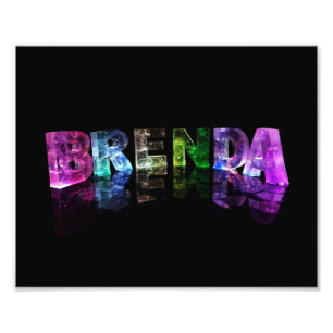 The Name Brenda in 3D Lights Photo Print