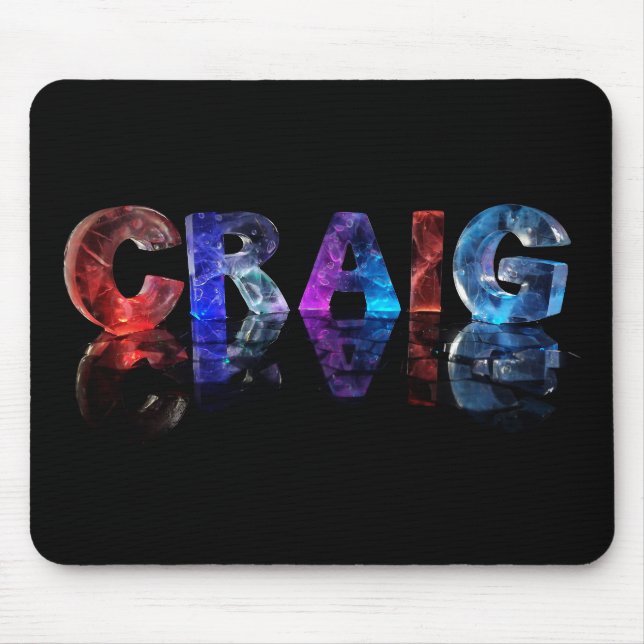 The Name Craig in 3D Lights Mouse Pad (Front)