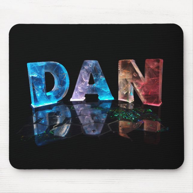 The Name Dan in 3D Lights (Photograph) Mouse Pad (Front)