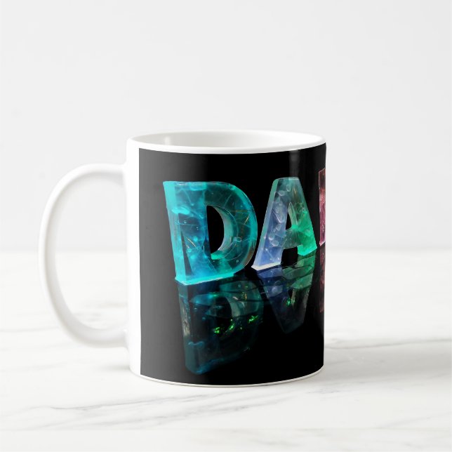 The Name Daniel in 3D Lights (Photograph) Coffee Mug (Left)