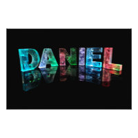 The Name Daniel in 3D Lights (Photograph)
