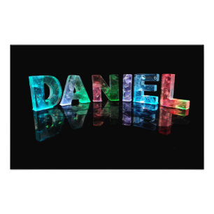 The Name Daniel in 3D Lights (Photograph) Photo Print