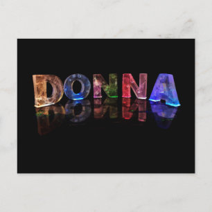 The Name Donna in 3D Lights (Photograph) Postcard