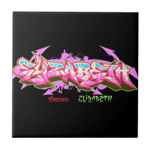 The name Elizabeth in graffiti-Ceramic Tile