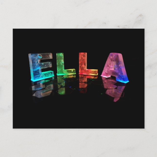 The Name Ella in 3D Lights (Photograph) Postcard (Front)