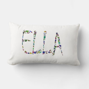 The name ELLA made with Gemstones Lumbar Cushion