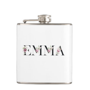 The name Emma. Female names. Hip Flask
