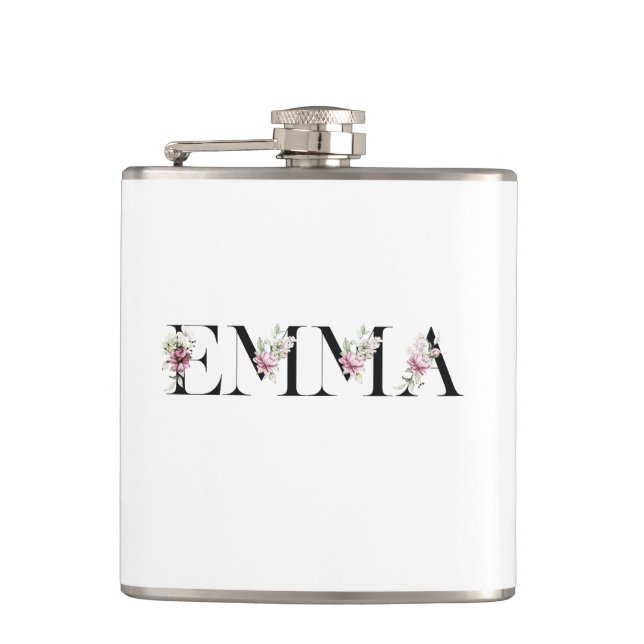 The name Emma. Female names. Hip Flask (Front)