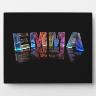 The Name Emma in 3D Lights (Photograph) Plaque