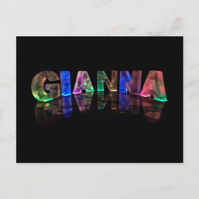 The Name Gianna in 3D Lights (Photograph) Postcard (Front)