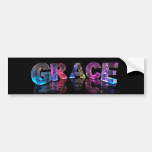 The Name Grace in 3D Lights (Photograph) Bumper Sticker