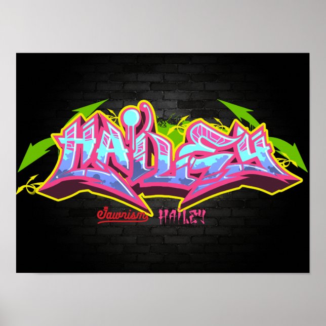 The name Hailey in graffiti Poster (Front)