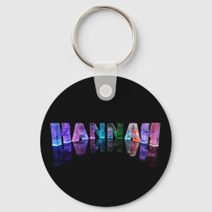 The Name Hannah in 3D Lights (Photograph) Key Ring