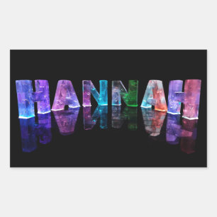 The Name Hannah in 3D Lights (Photograph) Rectangular Sticker