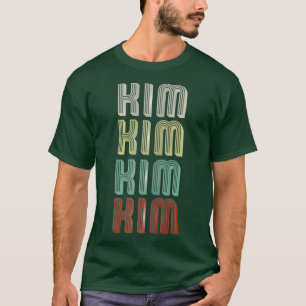 The Name Is Kim In Funny Retro Vintage Disco T-Shirt