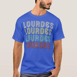 The Name Is Lourdes In Funny Retro Vintage Disco T-Shirt