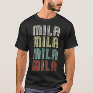 The Name Is Mila In Funny Retro Vintage Disco T-Shirt